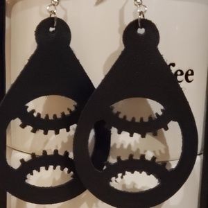Leather Baseball Earrings